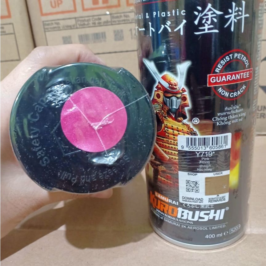 Samurai Paint Kurobushi Cat Semprot Pilox Pilok Y719* Pink / Merah Muda / Yamaha Pink (Y719) 400ml / 400cc