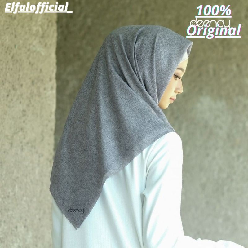 Kerudung Hijab Jilbab Deenay Denim Plain Blue Black