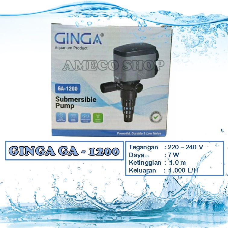 GINGA Power Head Pompa Air Celup Aquarium GA 1200