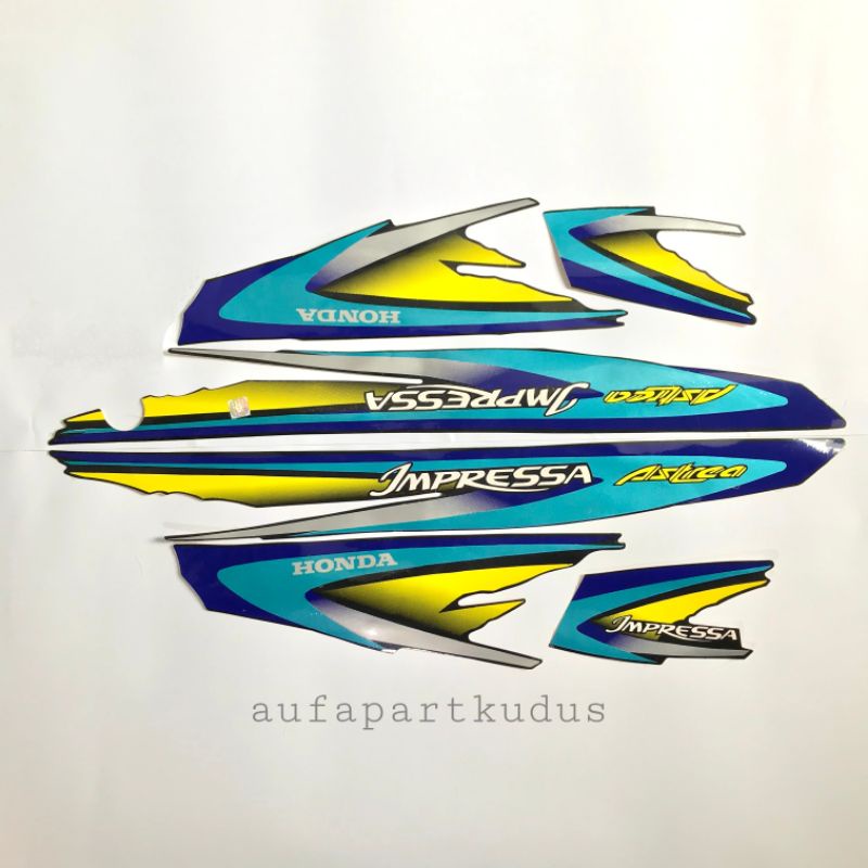 Stripping strip stiker sticker Honda Astrea Impressa 2001 striping astrea impressa biru