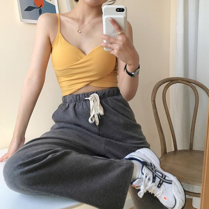 KINDSTORE❤ | KURA SILANG TOP BRA DENGAN PADS MODERN