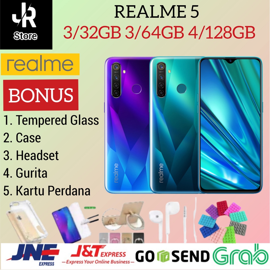 REALME 5 RAM 4GB 128GB 3/64GB GARANSI RESMI REALME
