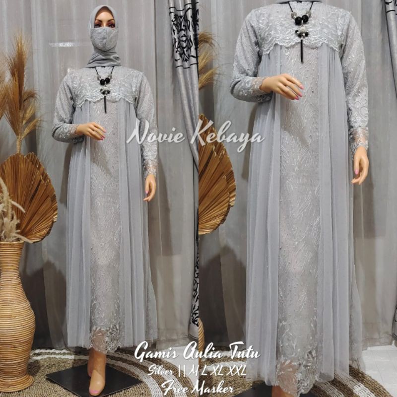 Gamis Aulia slendang tutu gamis tutu gamis selendang gamis modern gamis terlaris gamis lebaran