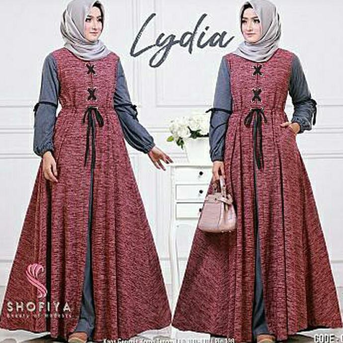 BARU Gamis Balotelli Maxi Lidya Maroon Termurah