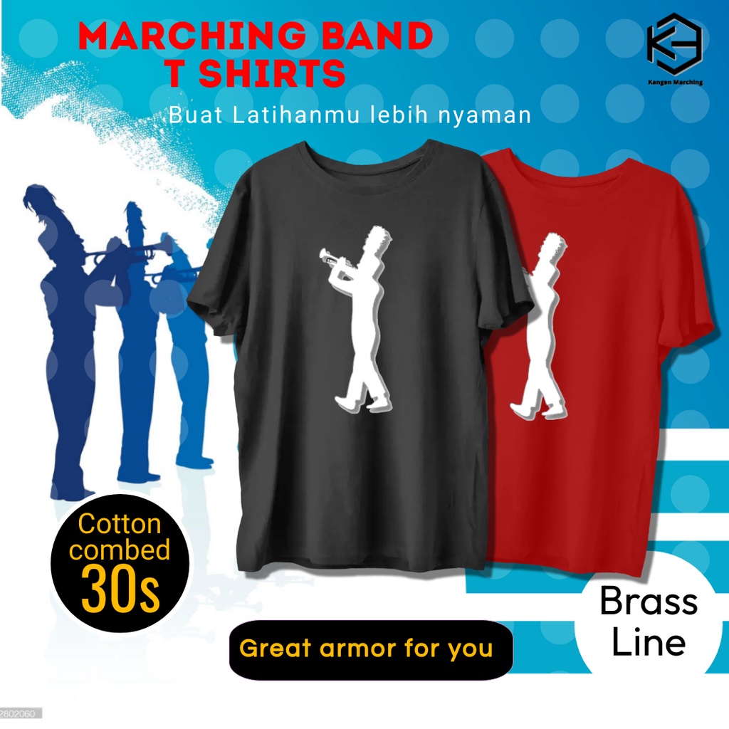 [Brass Line] Kaos T shirts Lengan/Tangan Pendek  Marching Band / Drum Band Original Premium Terbaru 