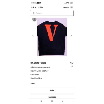 crew neck off white X Vlone