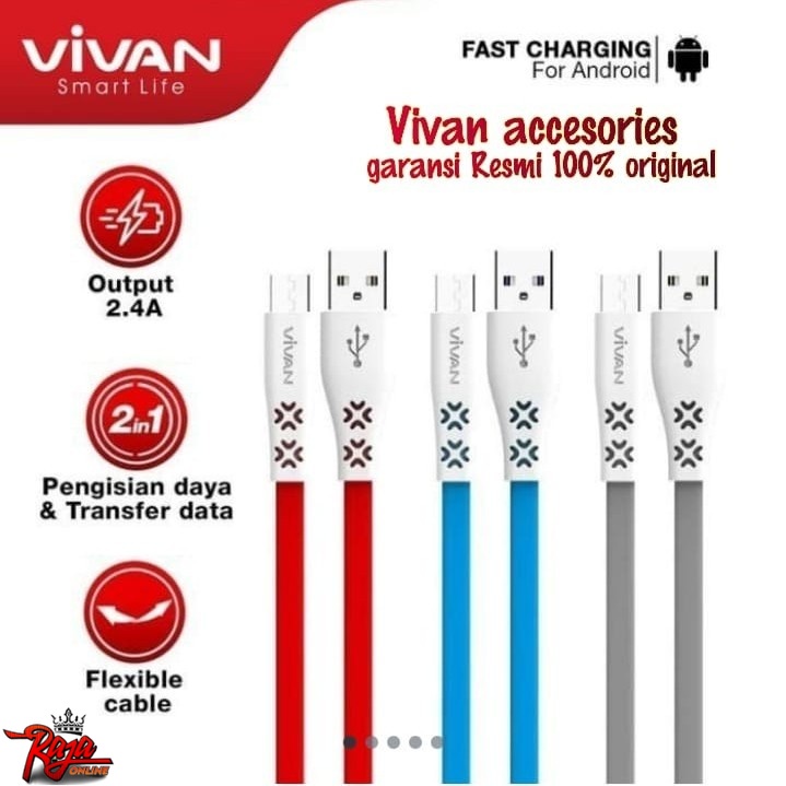 Kabel USB Fast Charging Vivan CTM100 Kapsul Android 1 Meter Micro USB