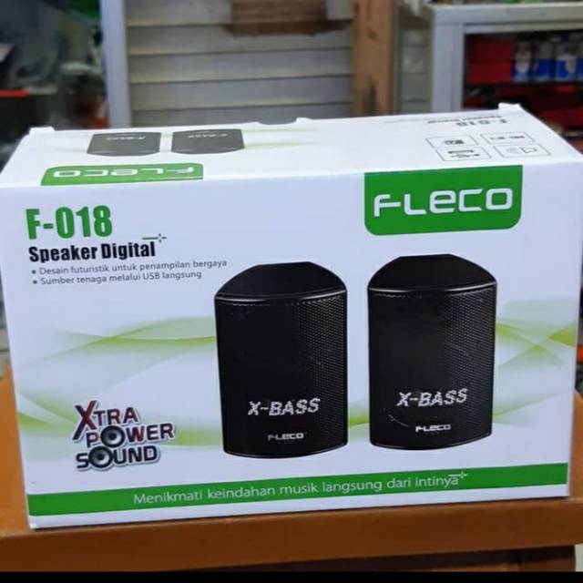 Speaker fleco f-018 x-Bass/ Speaker komputer atau laptop dan hp / Speaker digital Xtra Power sound