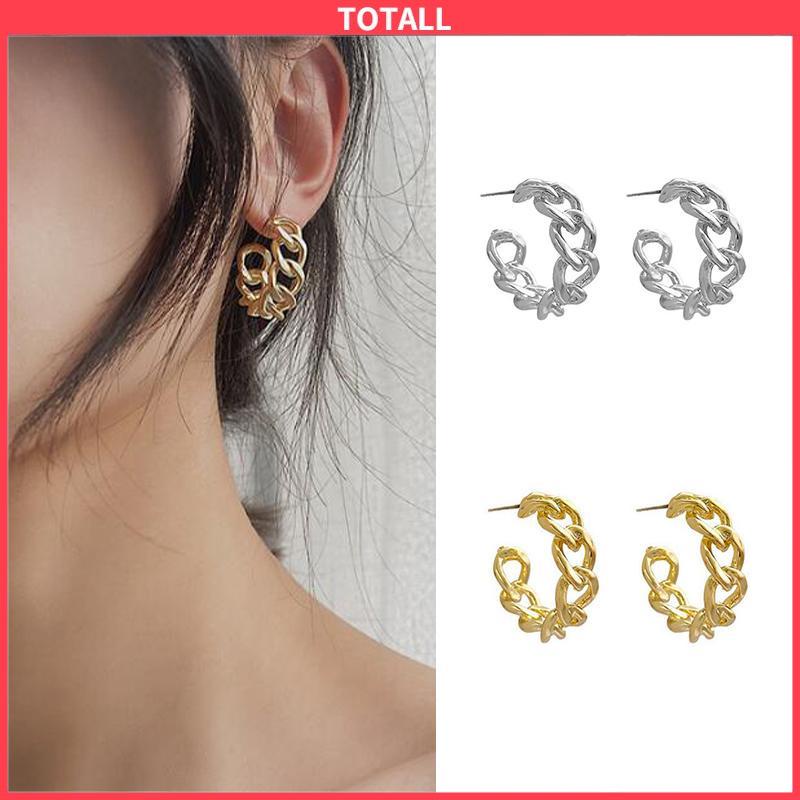 COD Anting-Anting Retro Fashion Logam Berongga Rantai Stud Earrings Premium Sense Earring-Totall