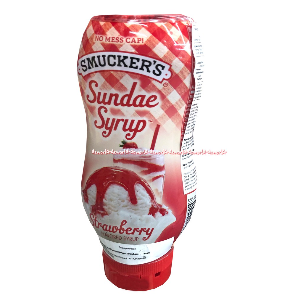 Smucker's Sundae Syrup 567gr Sirup Strawberry Chocolate Cair Untuk Roti Smuckers Sundae Stroberi Coklat