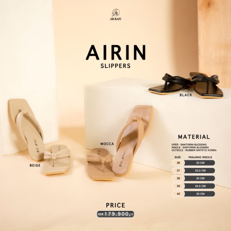 sandal wanita flat shoes terbaru 2022 ori Airin slippers wanita cantik arrafi