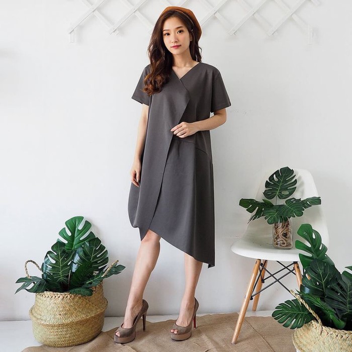 Terusan wanita lengan pendek fit to xl midi casual cody dress dress cewek murah terusan cewek mura