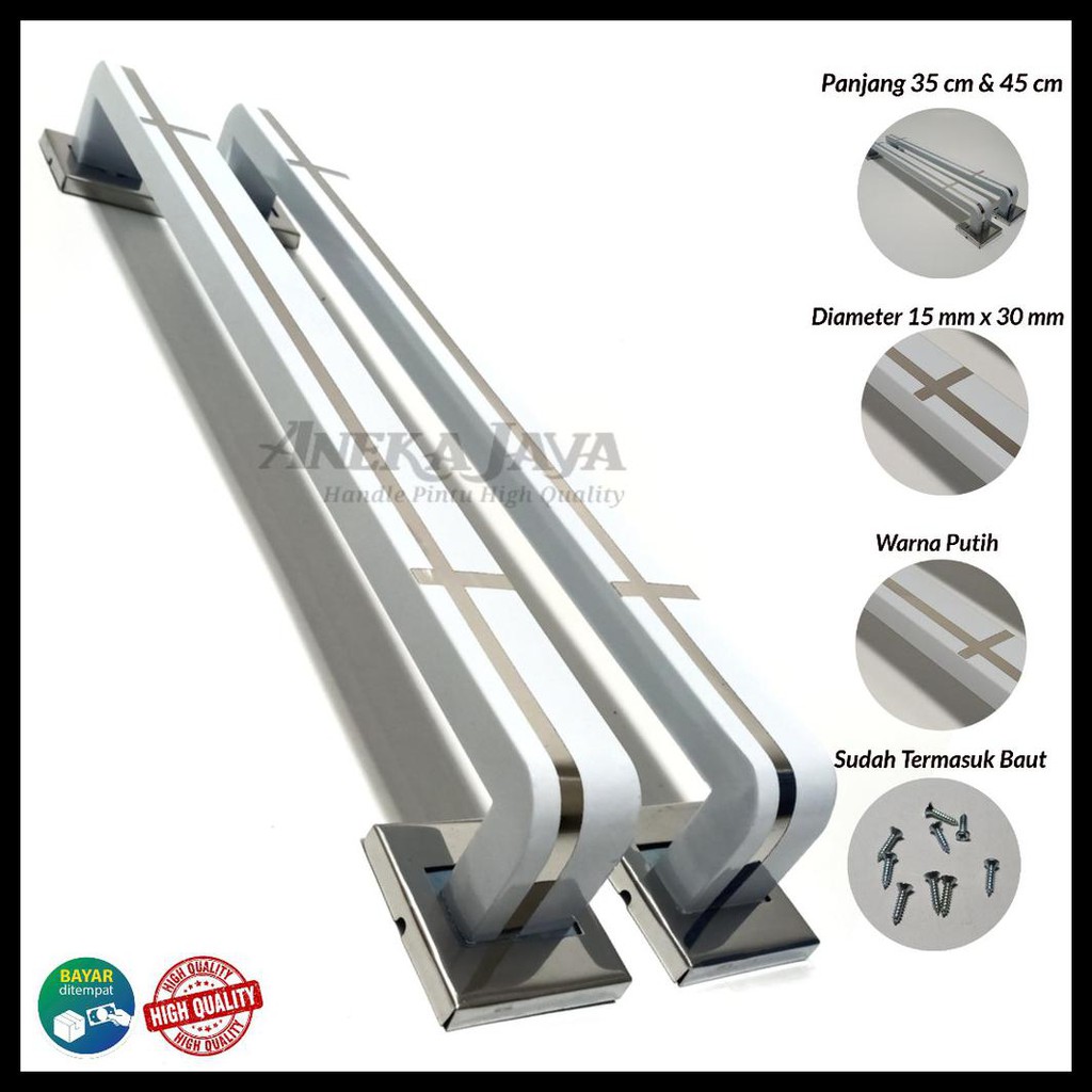 MURAH HANDLE PINTU RUMAH PUTIH 35 CM 45 CM 60 CM / TARIKAN PINTU / PEGANGAN PINTU MINIMALIS / GAGANG