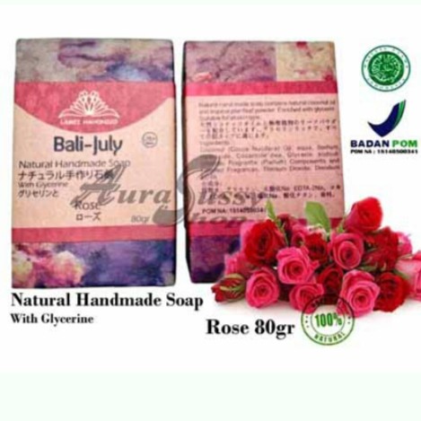 ROSE / BUNGA MAWAR NATURAL HANDMADE Lamei HAHONICO Sabun Spa BALI JULY 80 gr