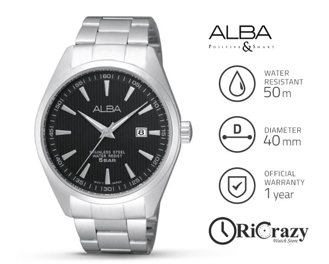 [ PROMO - TERMURAH ] Jam Tangan Pria ALBA Quartz Stainless Steel AG8387 Original Bergaransi Resmi