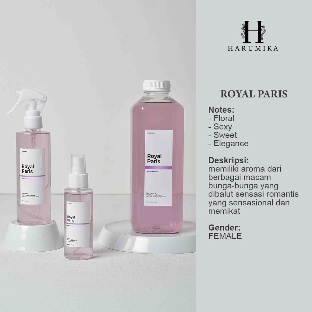 PAKET PRAKTIS (isi 3&amp;4) - Harumika 250ml LINEN SPRAY &amp; ROOM REFRESHER ANTI BACTERIAL