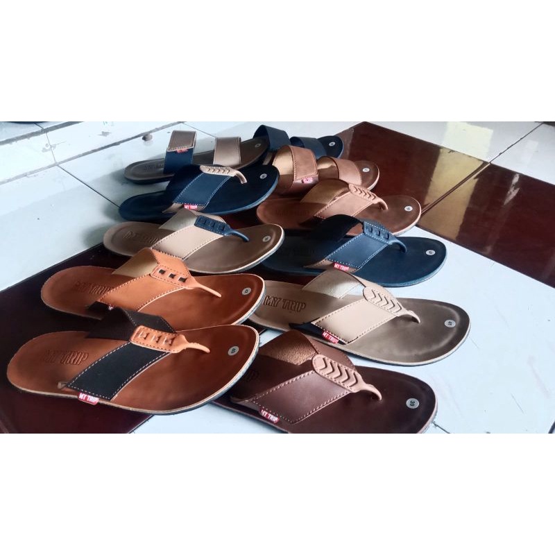 Sandal pria keren / Sandal kulit pria / Sandal pria kekinian / Sandal pria modern