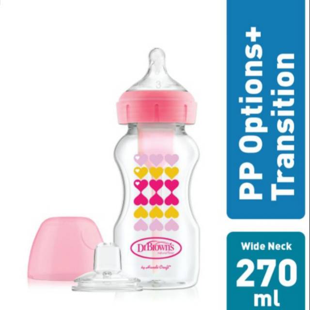 Dr. Brown's Wide Neck Transition Bottle 270ml  Training Cup Sippy  Bottle