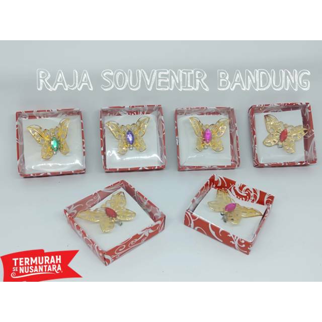 (isi 100pcs) souvenir bros kupu kupu kemasan box cantik