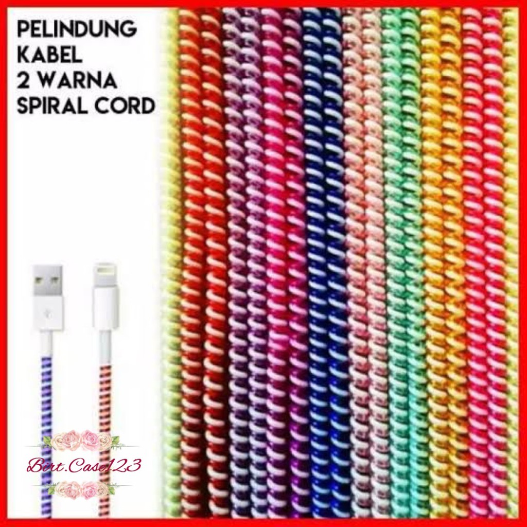 PELINDUNG KABEL 2 WARNA warni lilitan Charger spiral data cable  / CORD PROTECTOR SPIRAL 2 TONE bahan bagus BC5911