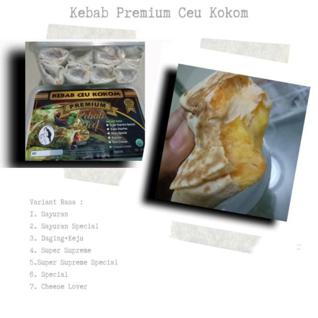 

Kebab premium Ceu Kokom rasa cheese lovers (CL)