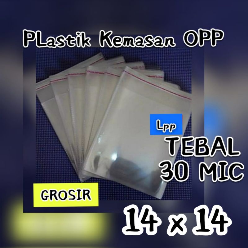 

Plastik Opp Seal Atas uk 14 x 14 cm ~ TEBAL 30 MIC.