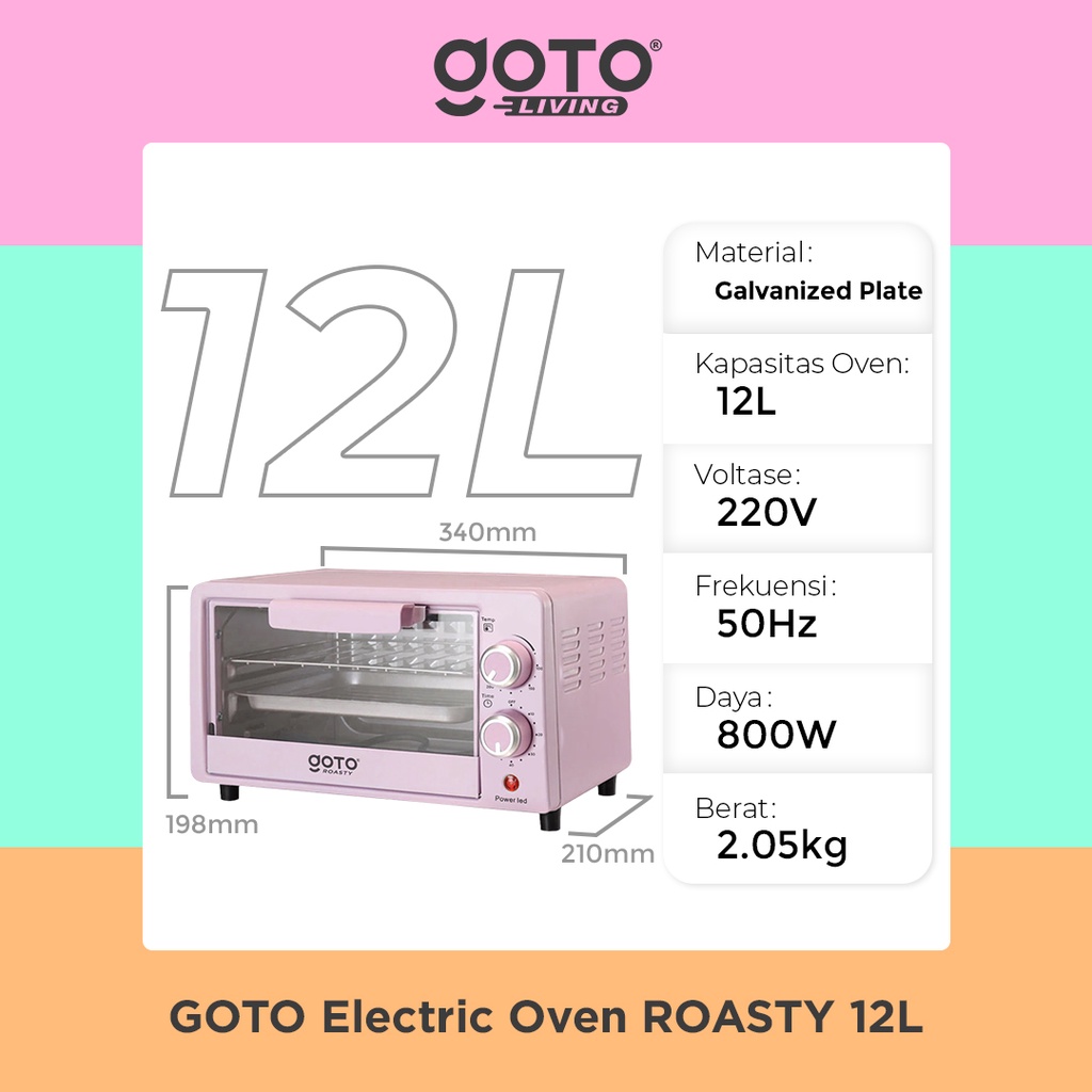 Goto Roasty Electric Oven Microwave Penghangat Makanan Listrik 12L Image 2