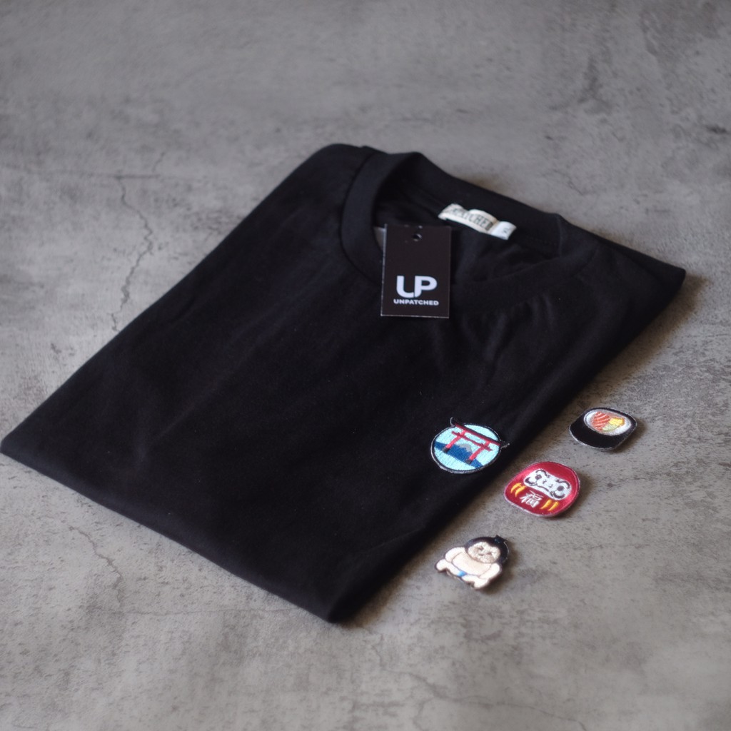 KAOS POLOS HITAM UNPATCHED JAPAN SERIES LOKAL BRAND