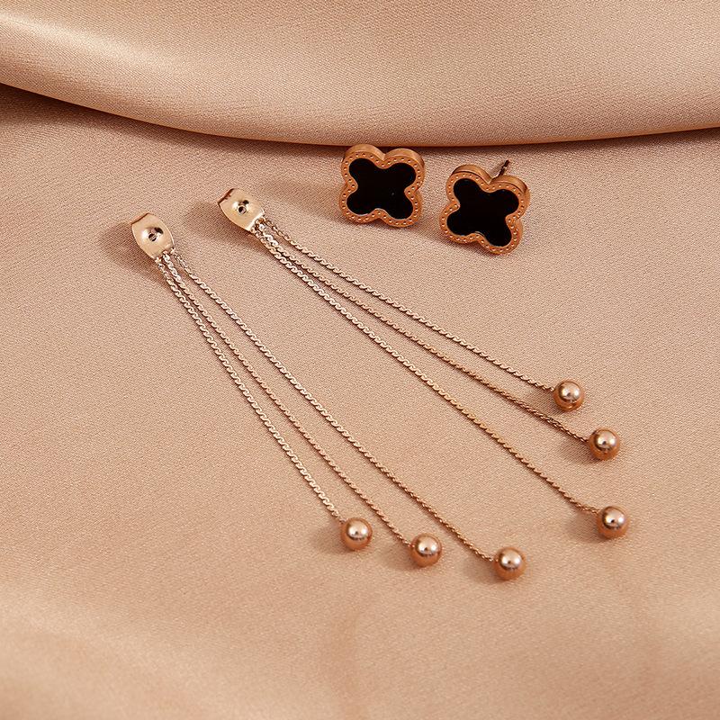 COD! anting titanium stud lv bulat panjang bisa pendek juga anti karat import