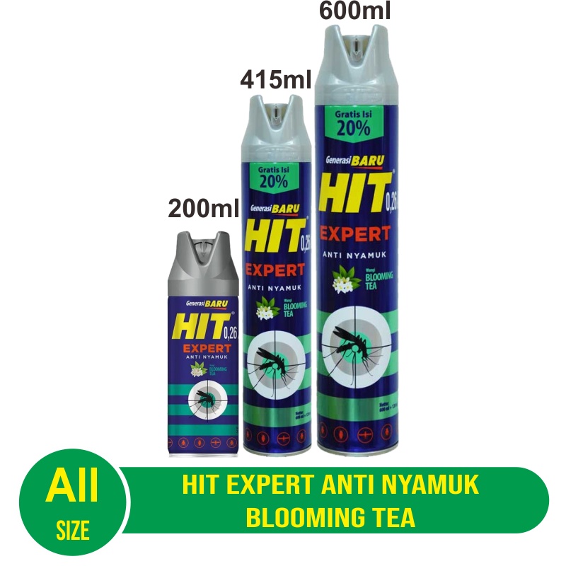 HIT Expert Aerosol Anti Nyamuk Blooming Tea 200ml / 415ml / 600ml