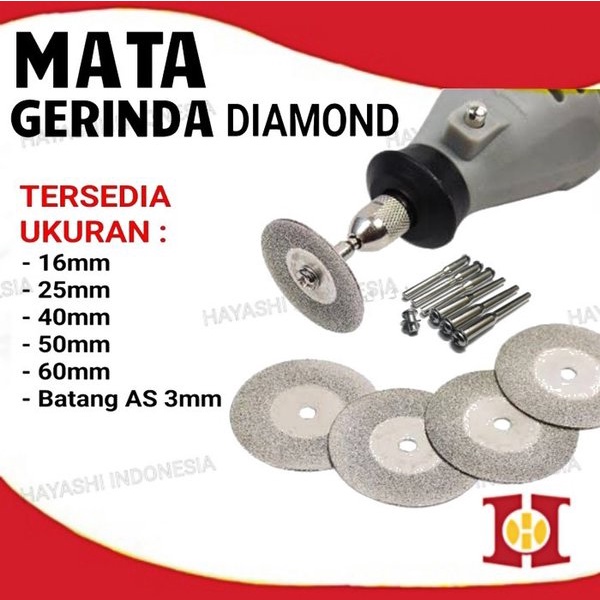 Mata Diamond Gerinda Potong Mini Grinder Tuner Besi Batu Logam Kaca