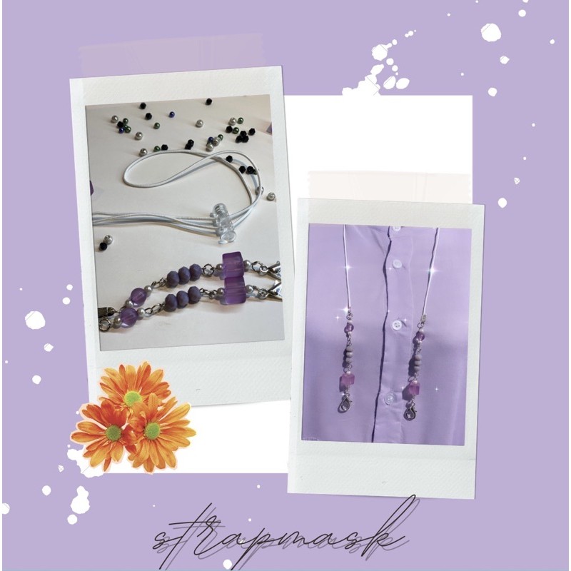 STRAP MASKER 2 in 1/ TALI MASKER HIJAB/ KALUNG MASKER/ KONEKTOR/ LILAC STONE