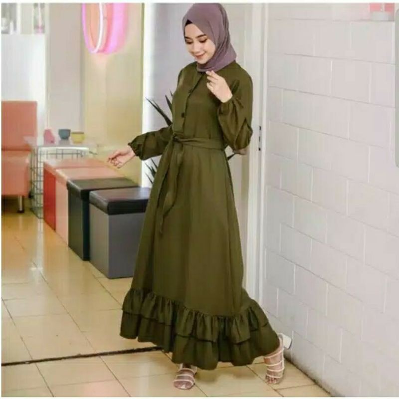 (COD) GAMIS SISKA REMPEL DOBEL DRESS MOSCREPE PREMIUM/ BAJU LEBARAN / BAJU MUSLIM WANITA
