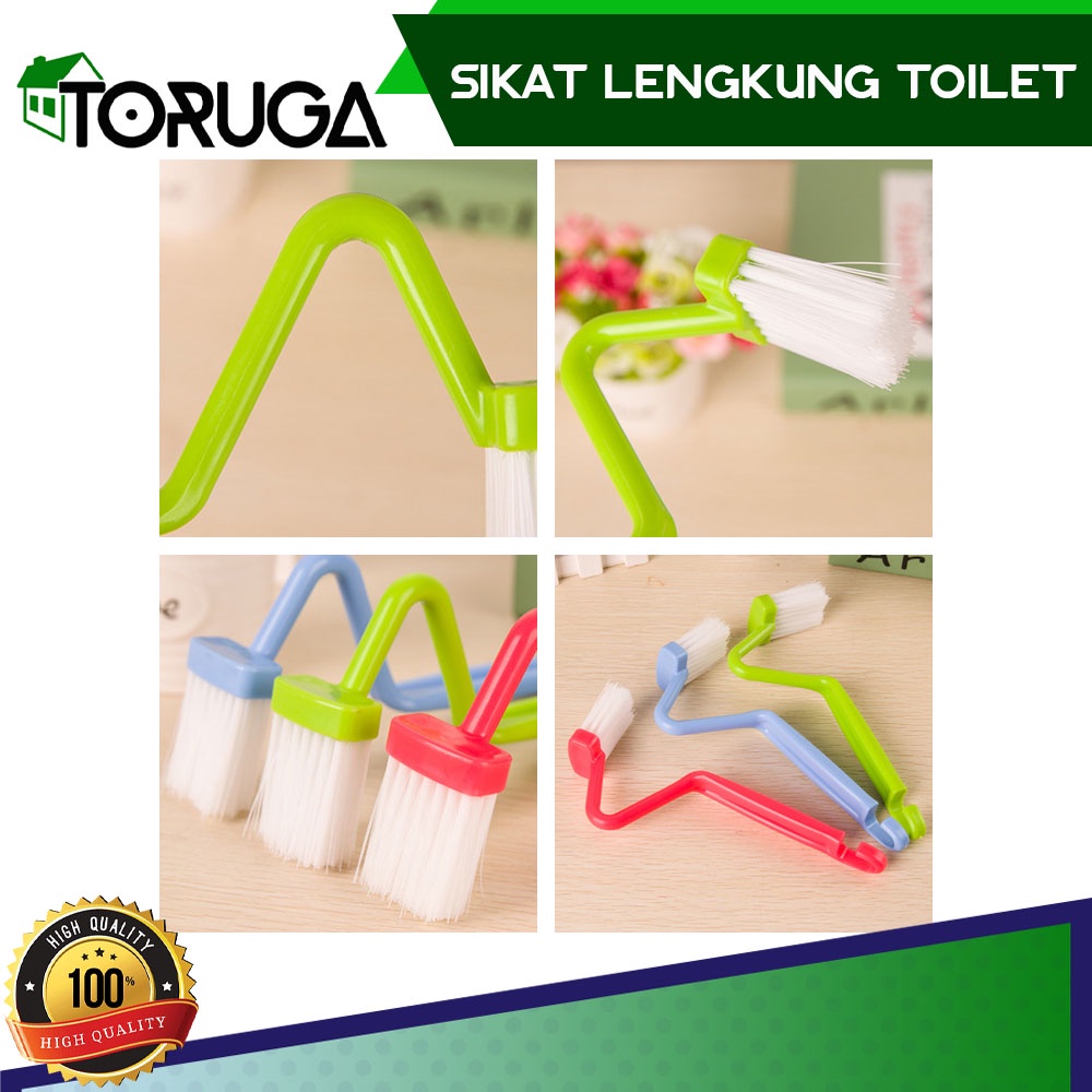 Sikat Brush Pembersih Sudut Mini Wc Toilet Kamar Mandi Bentuk V Lengkung