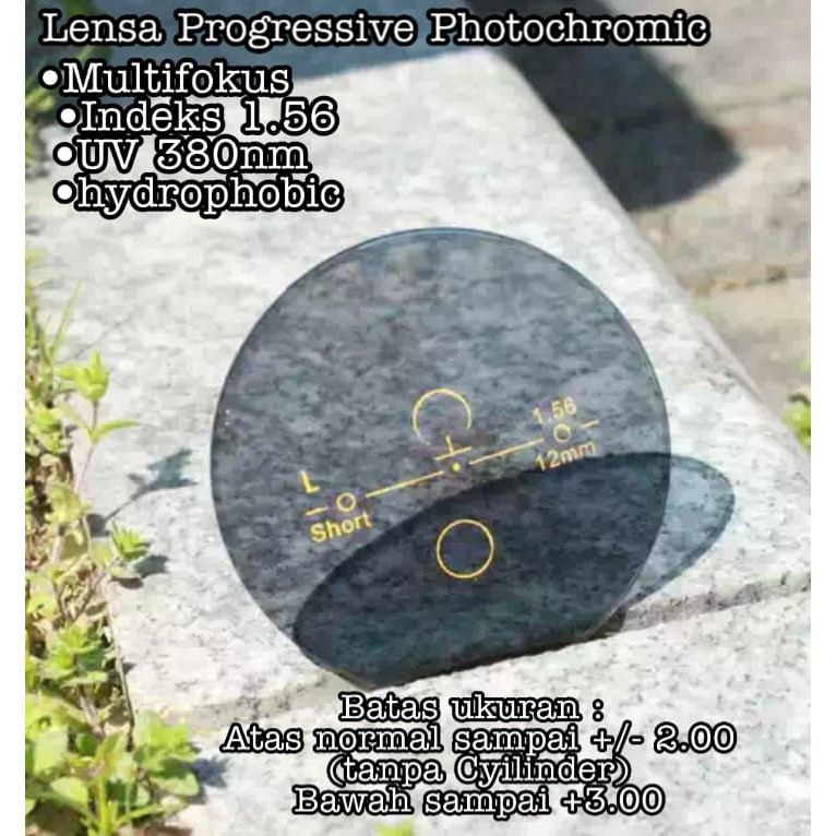 Lensa Multifokus Progressif Photochromic 1.56 bisa untuk normal atau minus