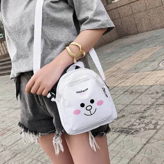 Tas selempang wanita anak abg kecil mini bear sling shoulder bag