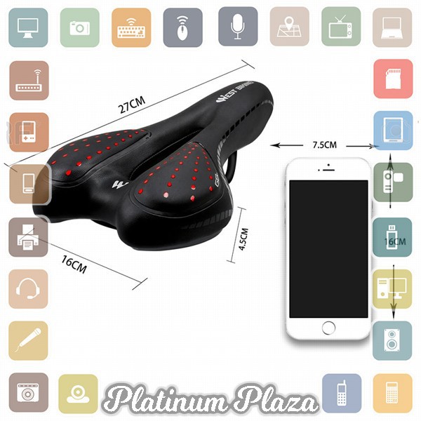 West Biking Jok Sadel Sepeda Bike Saddle Silicone Gel Cushion PU Leather - YP0801086 - Black`2E4099-