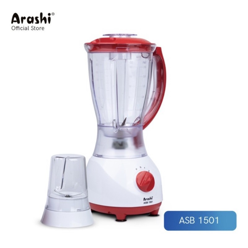 BLENDER PLASTIK ARASHI ASB 1501 + GRINDER BLENDER LISTRIK 1.5 L JUICER