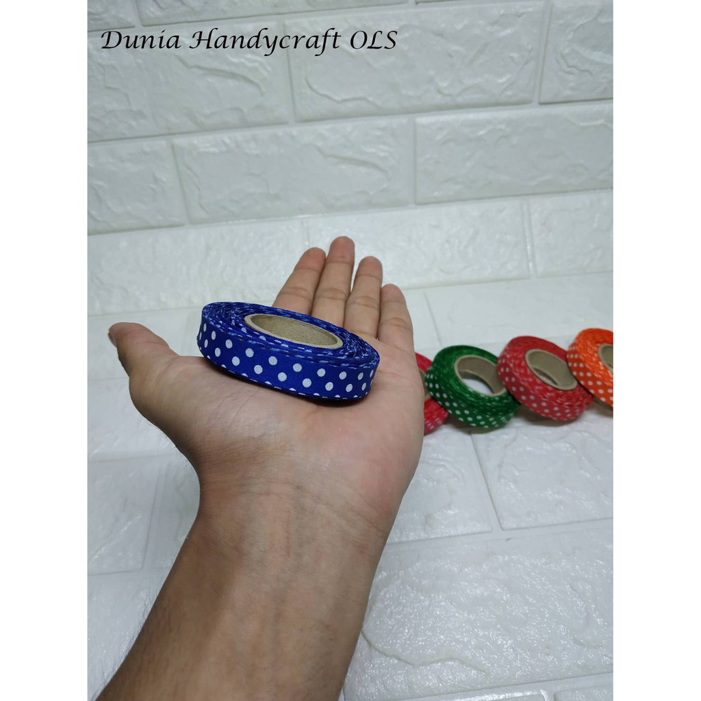 Pita Polkadot 1/2 inch Pita Warna Hiasan Kado Souvenir Murah