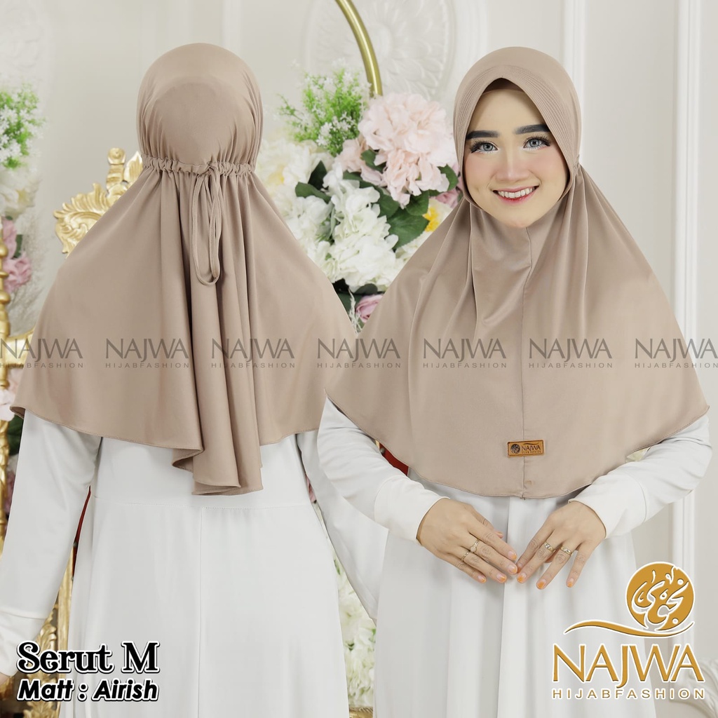 Hijab Bergo Serut Instan Size M Jersey Airis