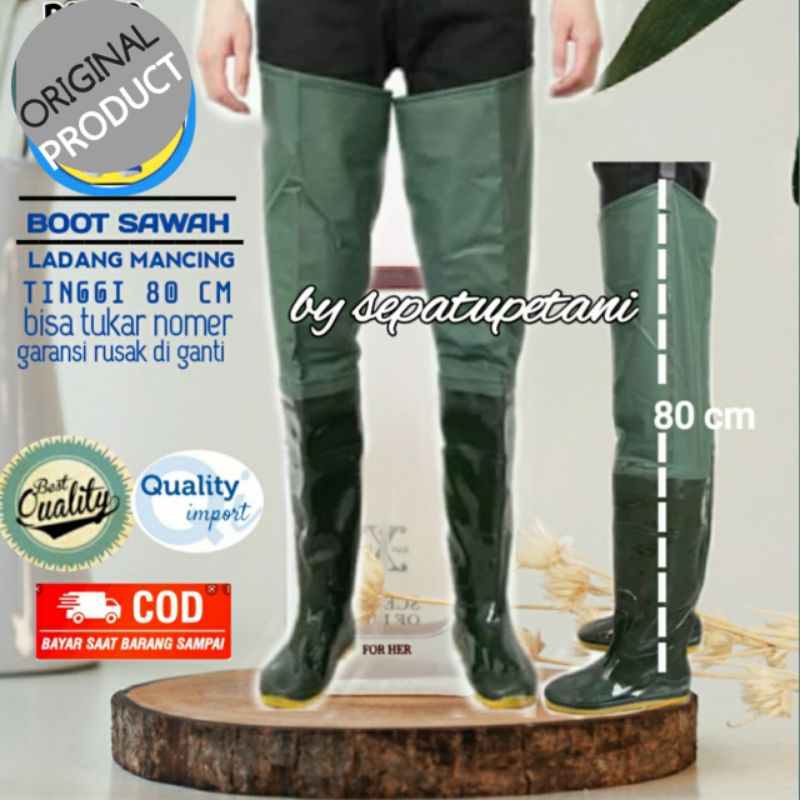 Boot Boots But Pria Wanita Dewasa Karet Sawah Petani Taman Nelayan Ladang Rawa Mancing Lumpur Pasar Cuci Motor Anti Air Banjir Keong 60 Cm Bukan AP Lentur Panjang