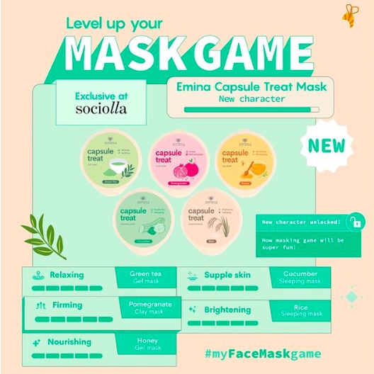 Emina Capsule Treat Mask | Masker wajah