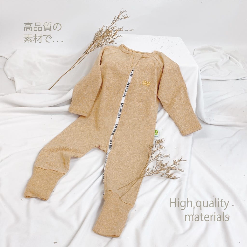 Sleepsuit Bayi Zipper Jumper Baby BonBinZoo Motif Granit / Romper Pendek Newborn 0-4 Tahun Kakogan Lite