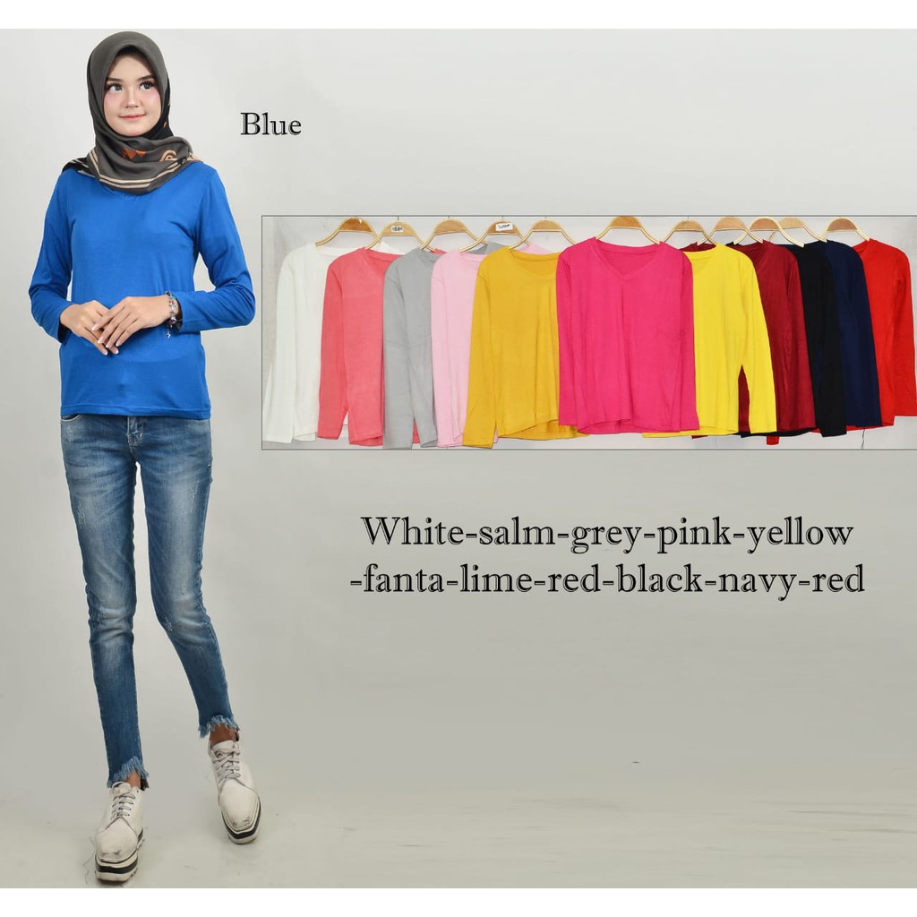 COD 1KG BISA 7PCS KAOS  OBLONG  V NECK LENGAN PANJANG  