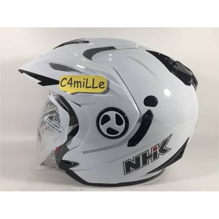 Helm NHK Aviator Double Visor White / Putih