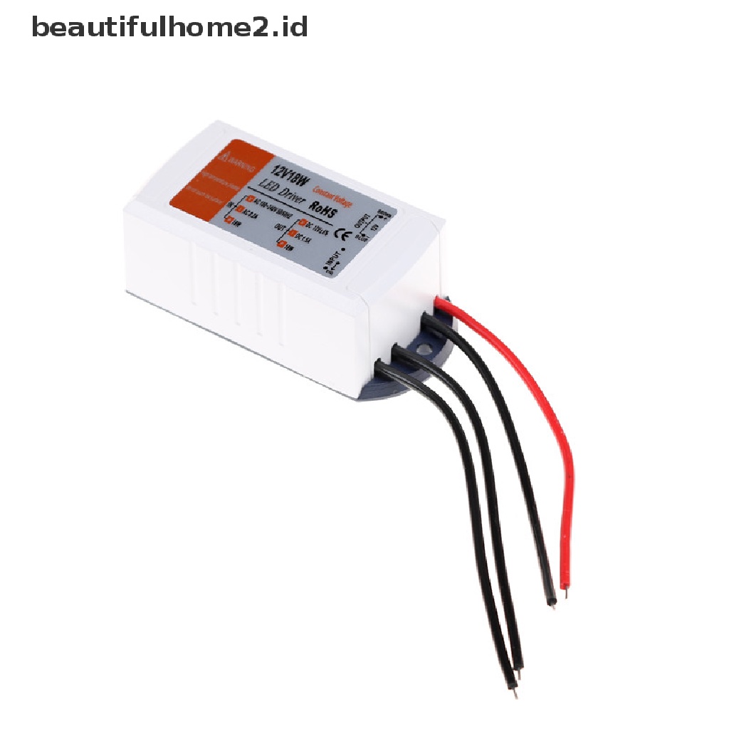 (Beautifulhome2.Id) Adapter Driver Power Supply Dc 12v 18w Untuk Lampu Strip Led