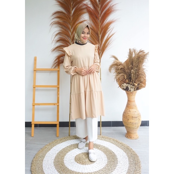 Kaia Tunik LD 100 110 Atasan Wanita Premium Terbaru Ukuran L XL Bahan Shakila Premium Termurah Bisa COD by Zenic_id