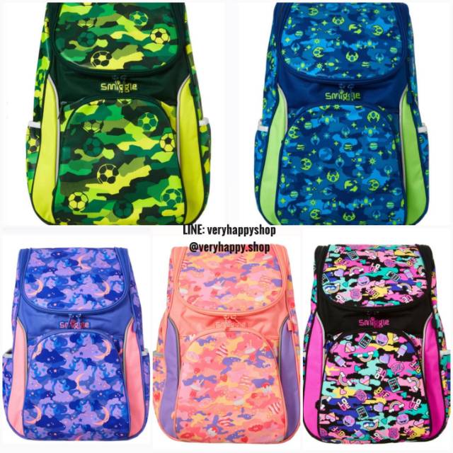 Smiggle Seek Reflective Access Backpack bagpack anak SD ransel unicorn tas punggung ball bola