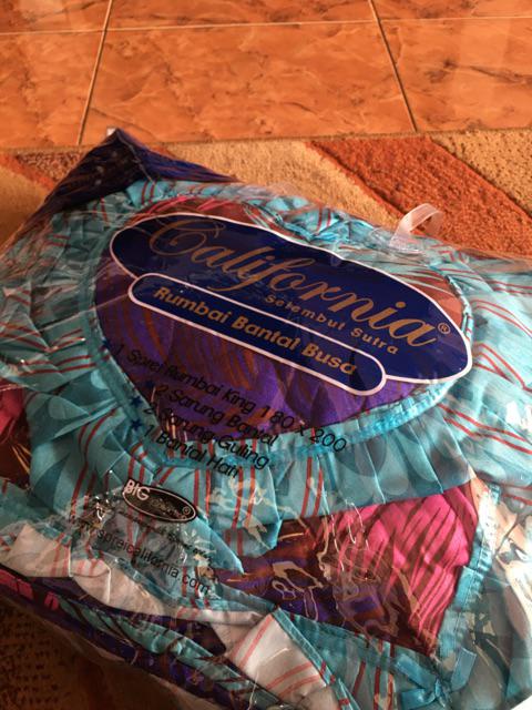 California Sprei Rumbai Bantal Busa Ukuran 180x200  Motif Terbaru Murah