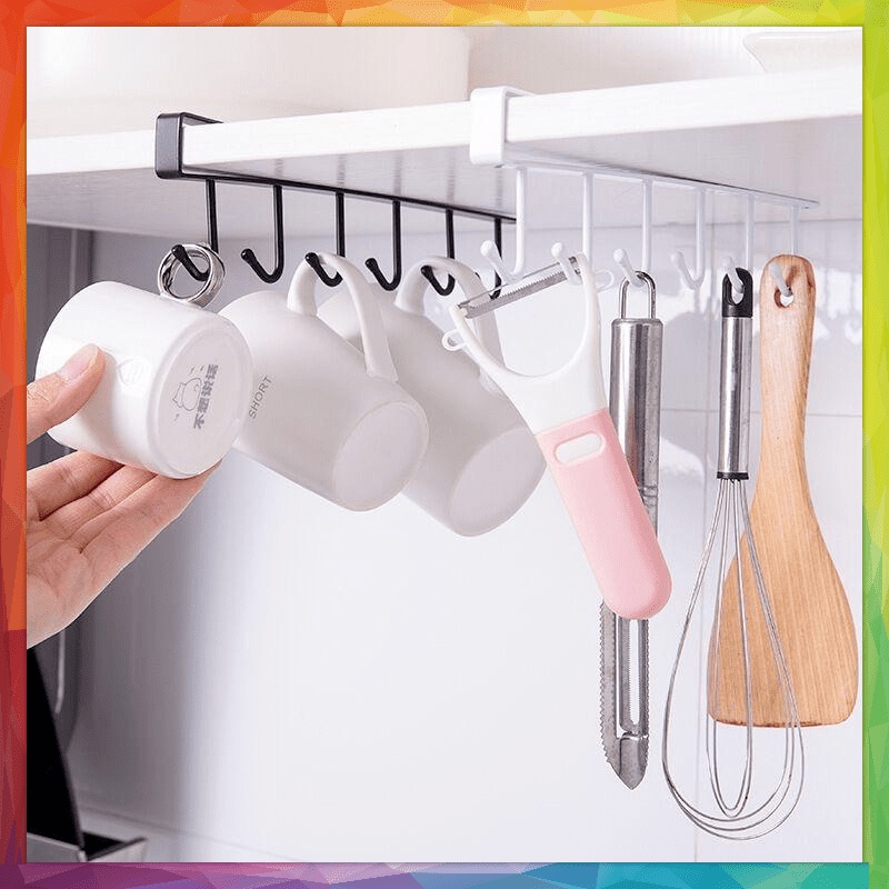 GANTUNGAN LEMARI DAPUR 6 KAIT / GANTUNGAN LEMARI SERBAGUNA HOOK / GANTUNGAN BAWAH LEMARI DAPUR